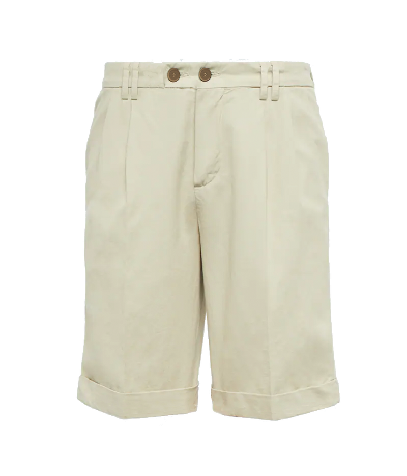 Ernest Hemingway Pleated Cotton/Linen Short